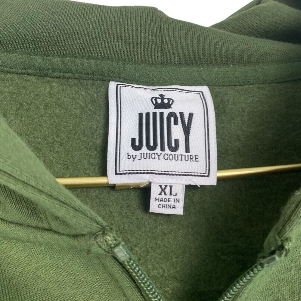 Juicy Couture Womens Size XL Green Zip Up Hooded Jacket 222 - Picture 4 of 7